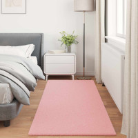 Produktbild för Halkfri matta i konstgjord kaninfäll OLITE Rosa 100 x 200 cm