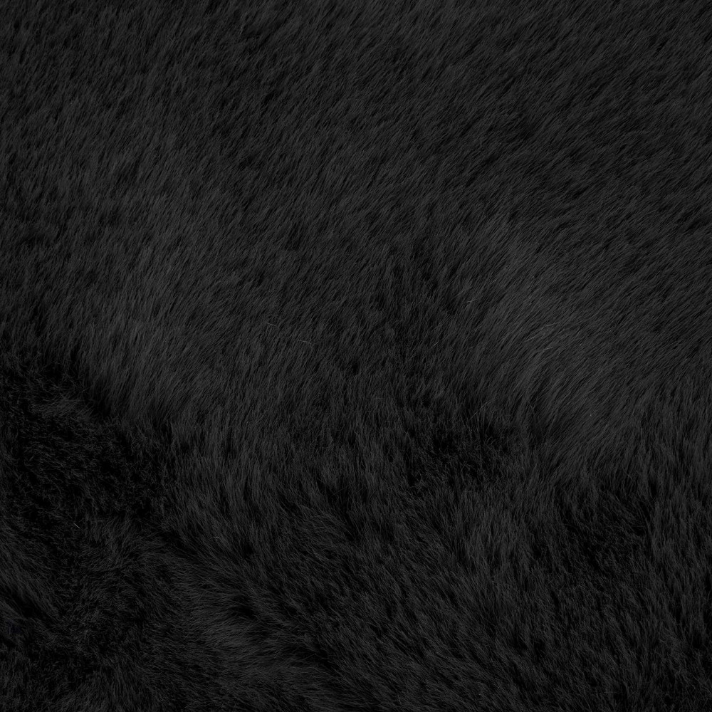 Produktbild för Halkfri matta i konstgjord kaninfäll OLITE Svart 100 x 200 cm