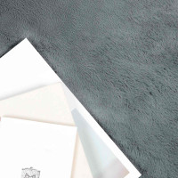 Produktbild för Halkfri matta i konstgjord kaninfäll OLITE Antracit Polyester