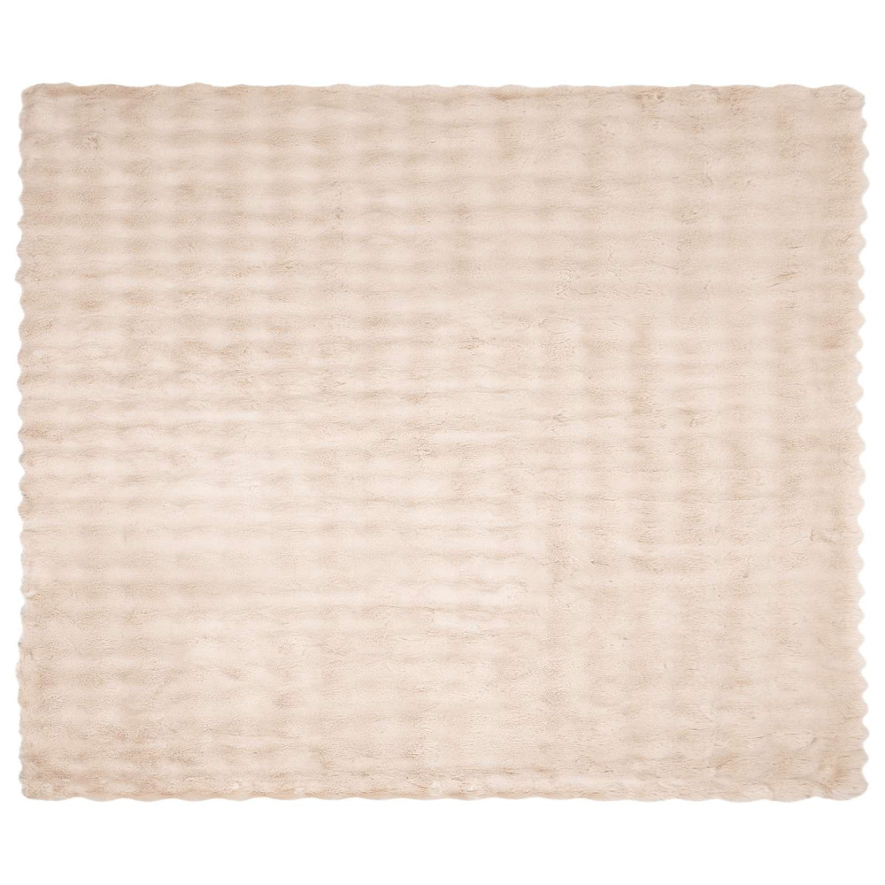 Produktbild för Halkfri filt i konstgjord kaninfäll Olite Beige 240 x 270 cm