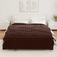Produktbild för Halkfri filt i konstgjord kaninfäll Olite Kamel 240 x 270 cm