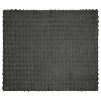 Produktbild för Halkfri filt i konstgjord kaninfäll Olite Mörkgrå 240 x 270 cm
