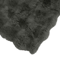 Produktbild för Halkfri filt i konstgjord kaninfäll Olite Mörkgrå 240 x 270 cm