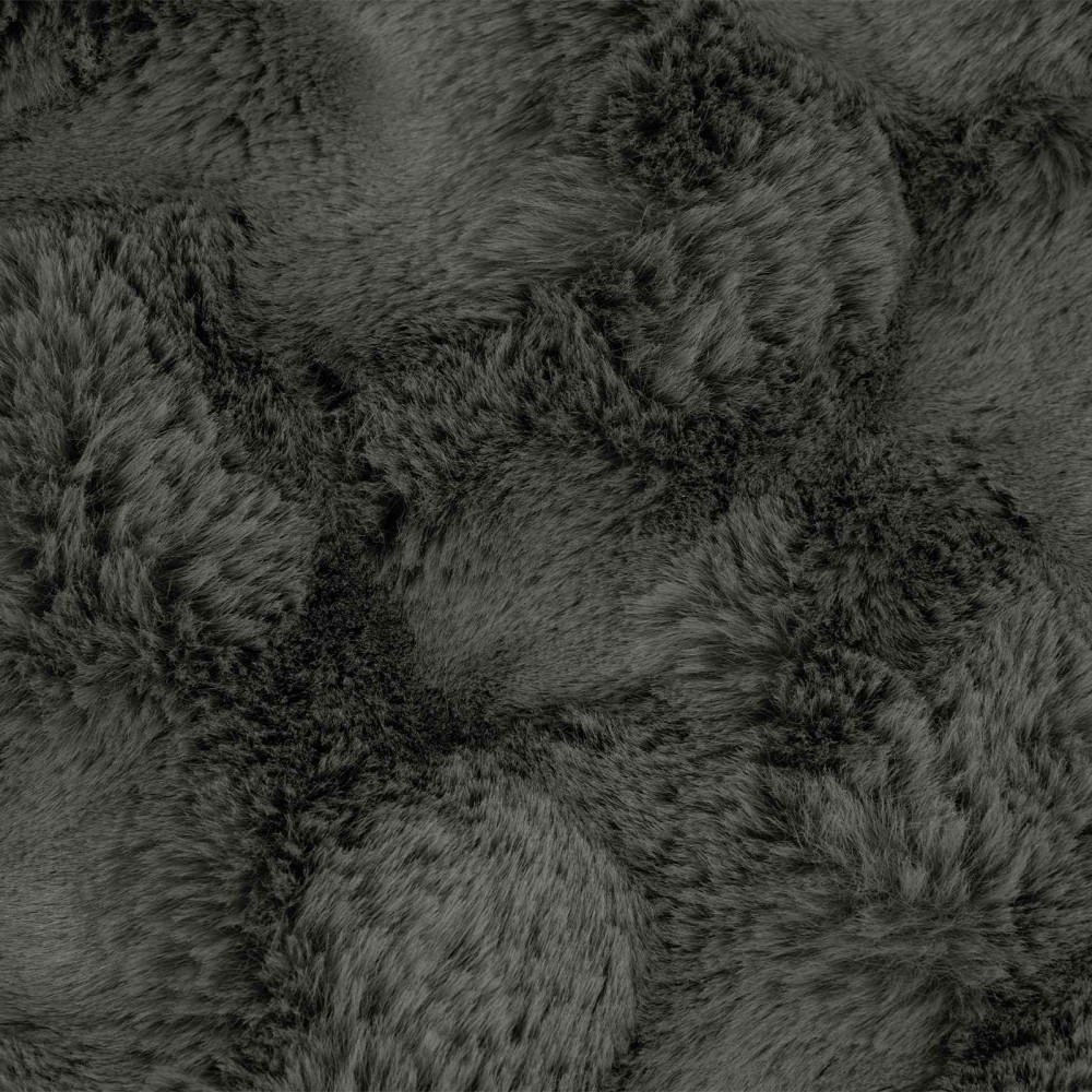 Produktbild för Halkfri filt i konstgjord kaninfäll Olite Mörkgrå 240 x 270 cm