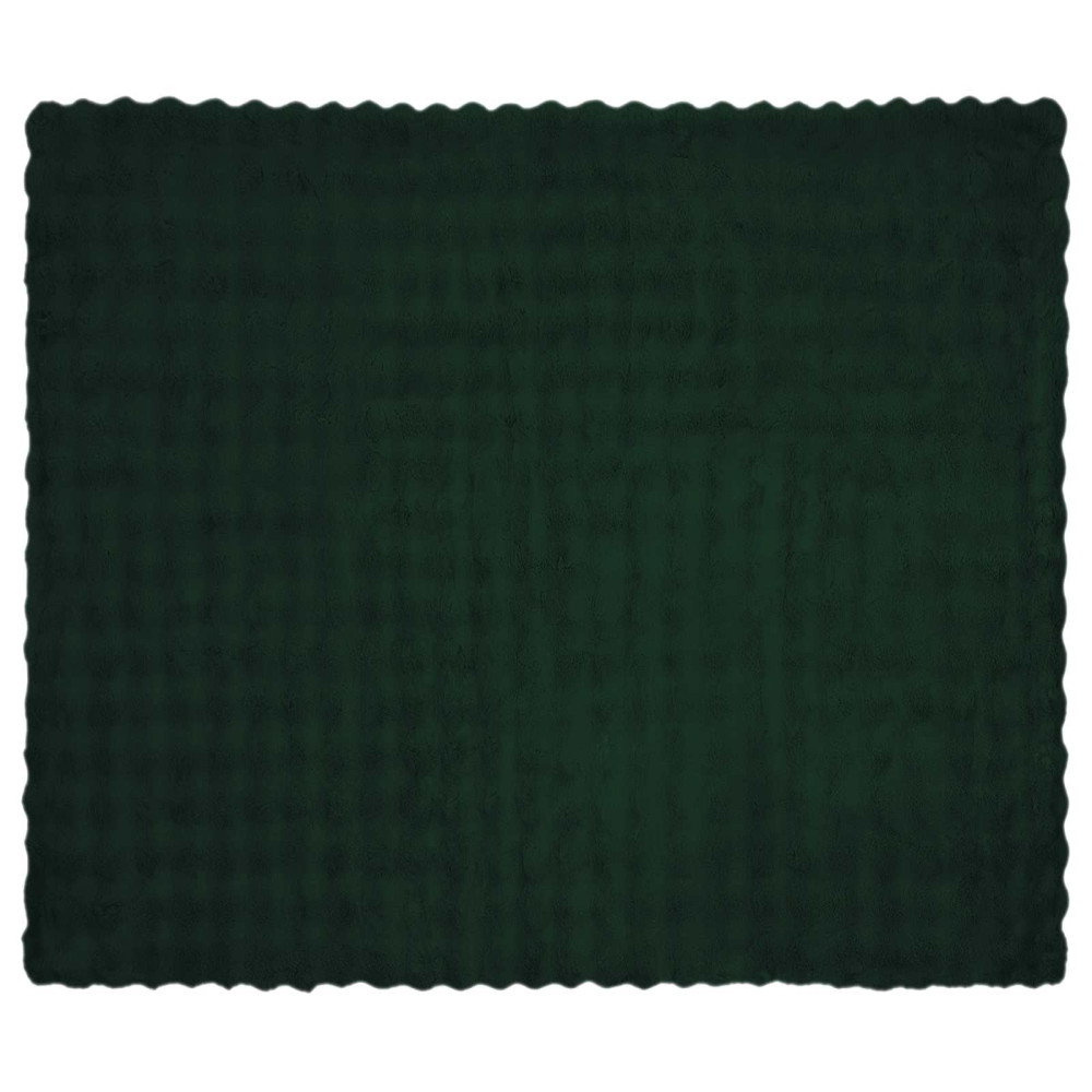 Produktbild för Halkfri filt i konstgjord kaninfäll Olite Mörkgrön 240 x 270 cm