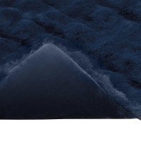 Produktbild för Halkfri filt i konstgjord kaninfäll Olite Marinblå 240 x 270 cm