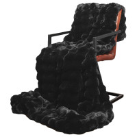 Produktbild för Halkfri filt i konstgjord kaninfäll Olite 4 pcs Svart Polyester