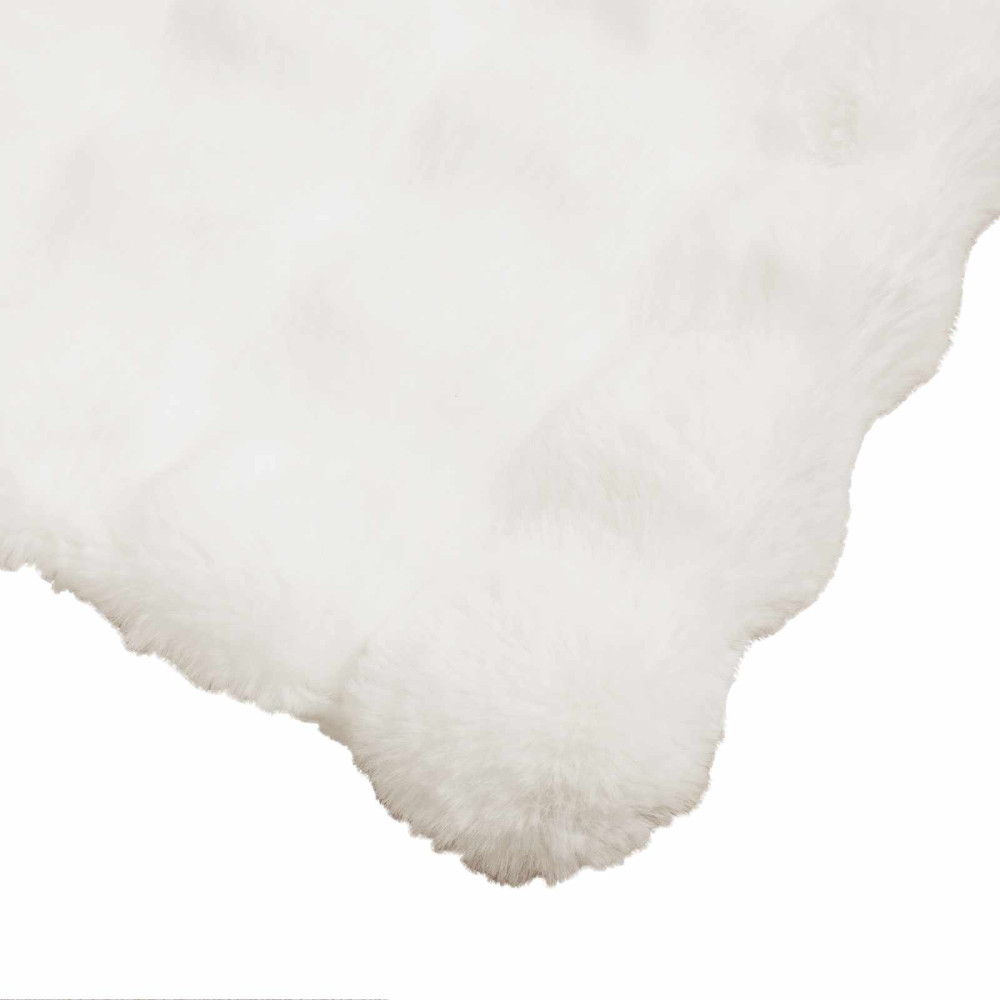 Produktbild för Halkfri filt i konstgjord kaninfäll Olite Vit 240 x 270 cm