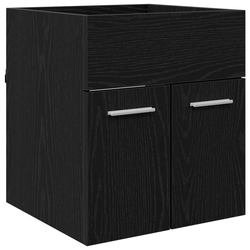 Produktbild för Diskbänksskåp Svart Ek 41 x 38,5 x 46 cm Konstruerat trä