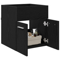 Produktbild för Diskbänksskåp Svart Ek 41 x 38,5 x 46 cm Konstruerat trä