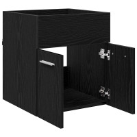 Produktbild för Diskbänksskåp Svart Ek 41 x 38,5 x 46 cm Konstruerat trä