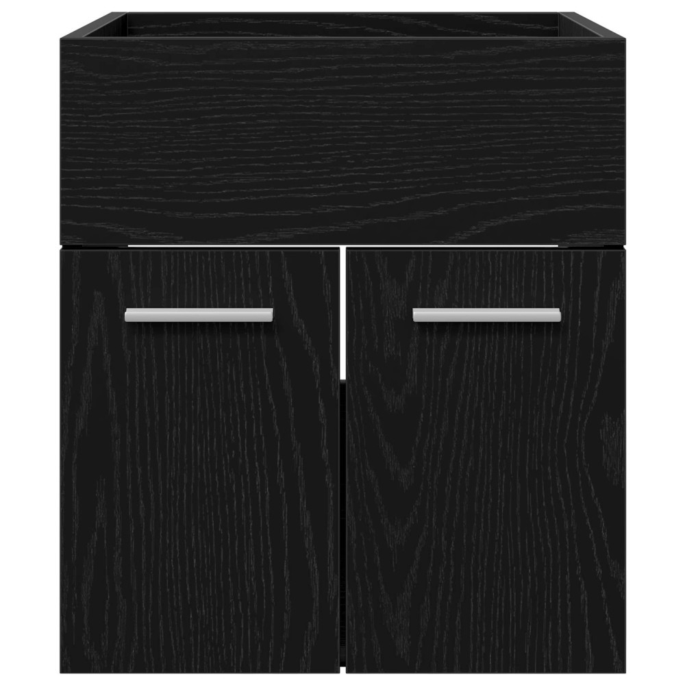 Produktbild för Diskbänksskåp Svart Ek 41 x 38,5 x 46 cm Konstruerat trä