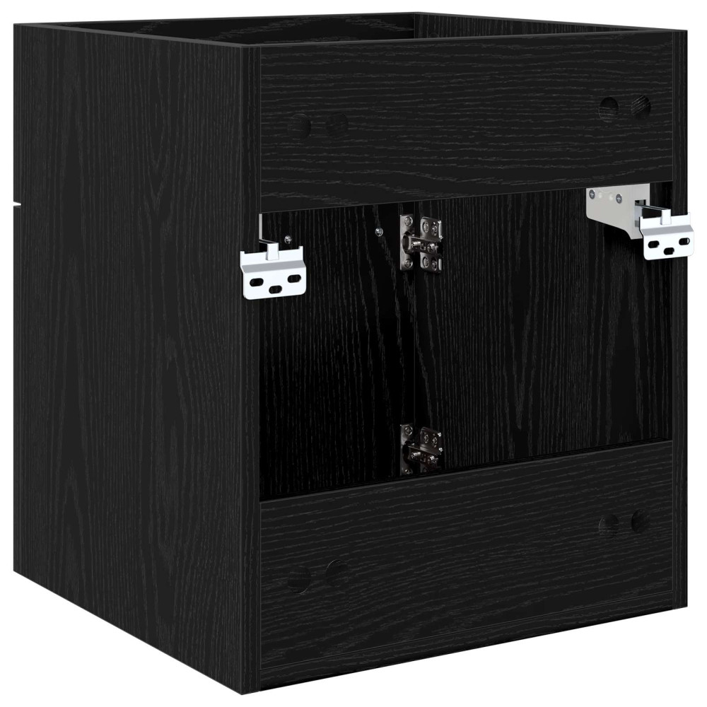 Produktbild för Diskbänksskåp Svart Ek 41 x 38,5 x 46 cm Konstruerat trä