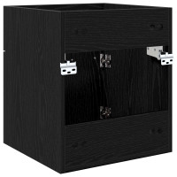 Produktbild för Diskbänksskåp Svart Ek 41 x 38,5 x 46 cm Konstruerat trä
