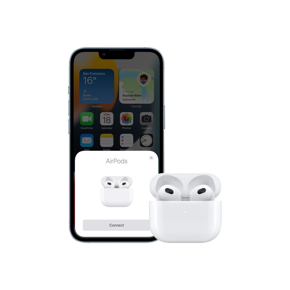 Produktbild för Apple AirPods with MagSafe Charging Case 3:e generationen - True wireless-hörlurar med mikrofon