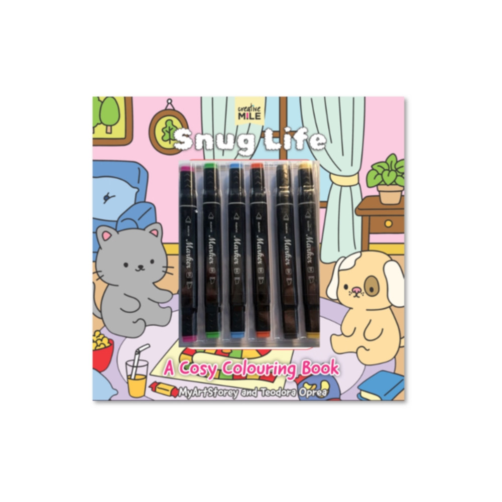 Produktbild för Snug Life: A Cosy Colouring Book and Markers (häftad, eng)