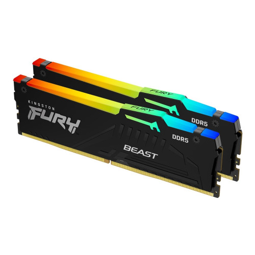 Kingston Technology Kingston FURY Beast RGB - DDR5 - sats - 16 GB: 2 x 8 GB - DIMM 288-pin - 6000 MHz / PC5-48000 - ej buffrad