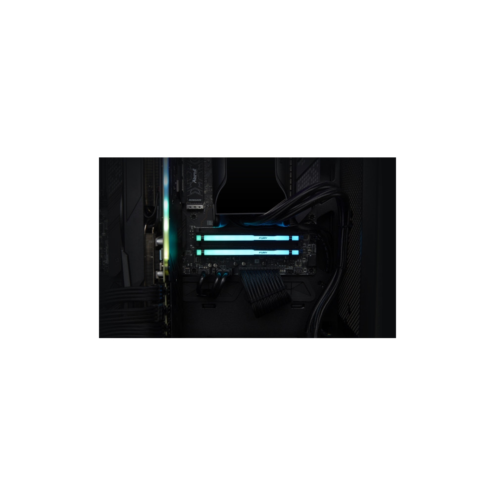 Produktbild för Kingston FURY Beast RGB - DDR5 - sats - 16 GB: 2 x 8 GB - DIMM 288-pin - 6000 MHz / PC5-48000 - ej buffrad