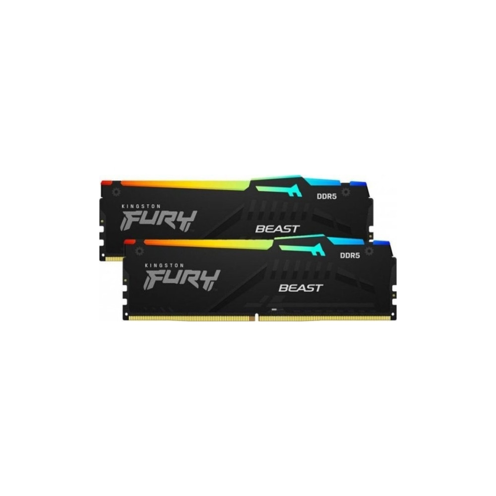 Produktbild för Kingston FURY Beast RGB - DDR5 - sats - 16 GB: 2 x 8 GB - DIMM 288-pin - 6000 MHz / PC5-48000 - ej buffrad