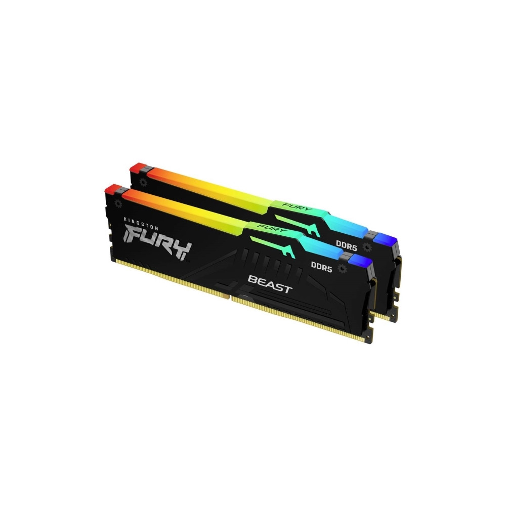 Produktbild för Kingston FURY Beast RGB - DDR5 - sats - 16 GB: 2 x 8 GB - DIMM 288-pin - 6000 MHz / PC5-48000 - ej buffrad