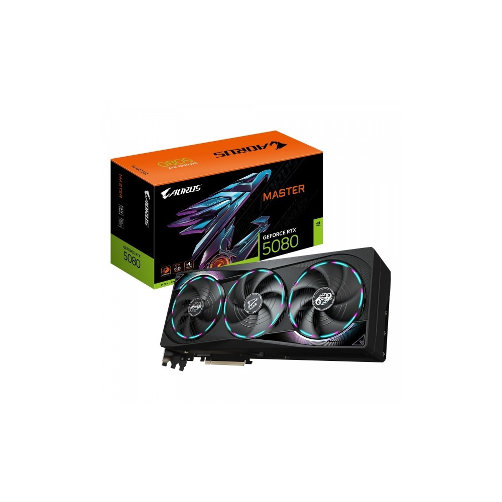 Produktbild för AORUS GeForce RTX 5080 MASTER 16G - OC Edition - grafikkort - GeForce RTX 5080 - 16 GB