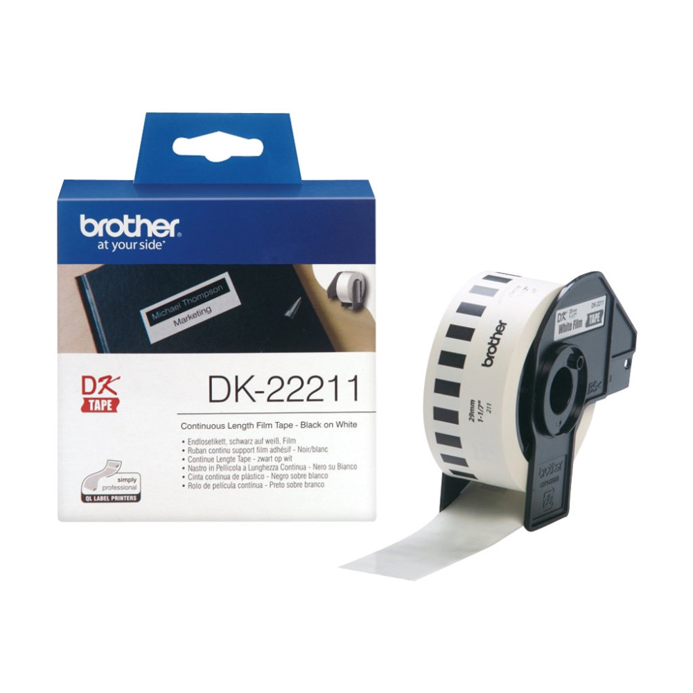 Produktbild för Brother DK-22211 - etiketter - Rulle (2,9 cm x 15,2 m)