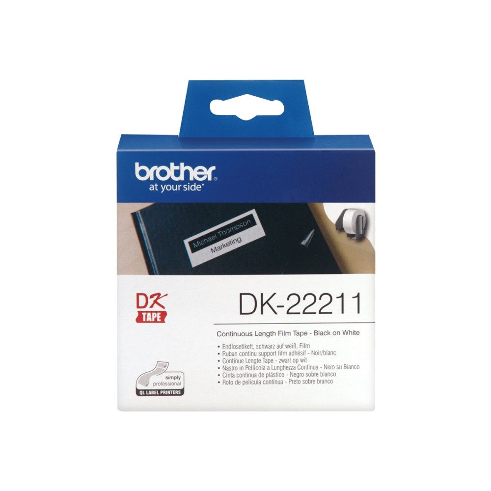 Produktbild för Brother DK-22211 - etiketter - Rulle (2,9 cm x 15,2 m)