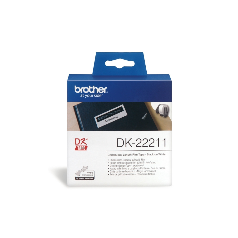 Produktbild för Brother DK-22211 - etiketter - Rulle (2,9 cm x 15,2 m)