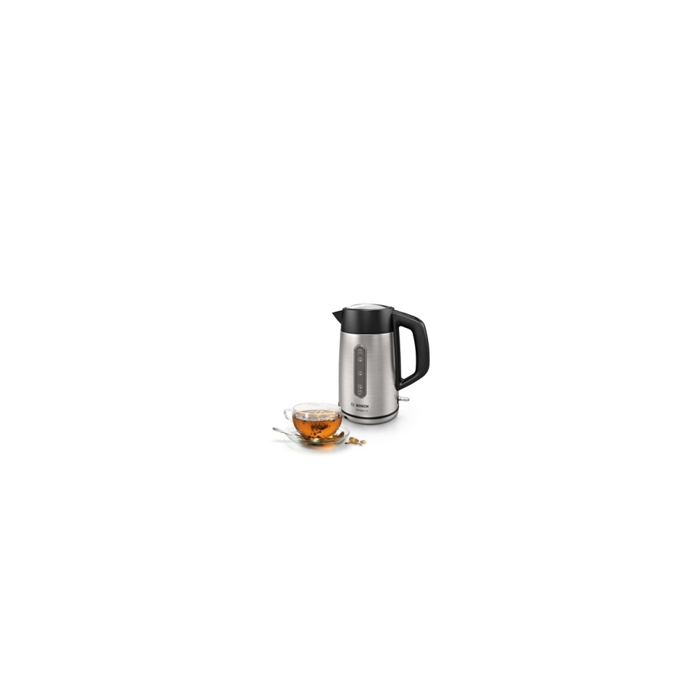 Produktbild för Bosch DesignLine TWK4P440 - vattenkokare - rostfritt stål/svart