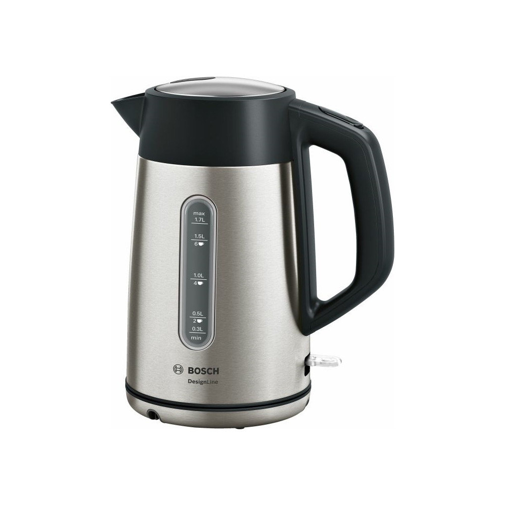 Produktbild för Bosch DesignLine TWK4P440 - vattenkokare - rostfritt stål/svart
