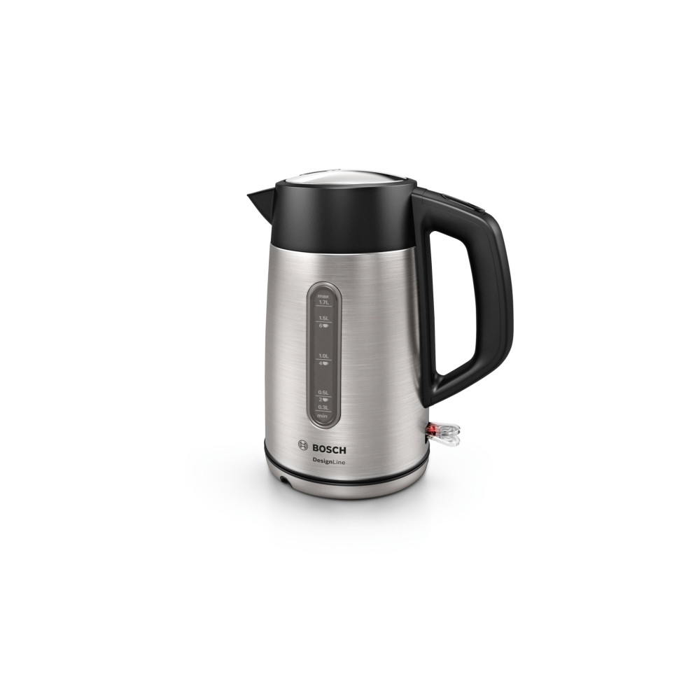 Produktbild för Bosch DesignLine TWK4P440 - vattenkokare - rostfritt stål/svart