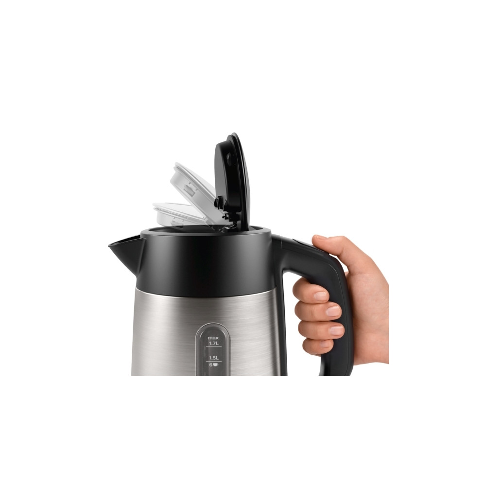 Produktbild för Bosch DesignLine TWK4P440 - vattenkokare - rostfritt stål/svart