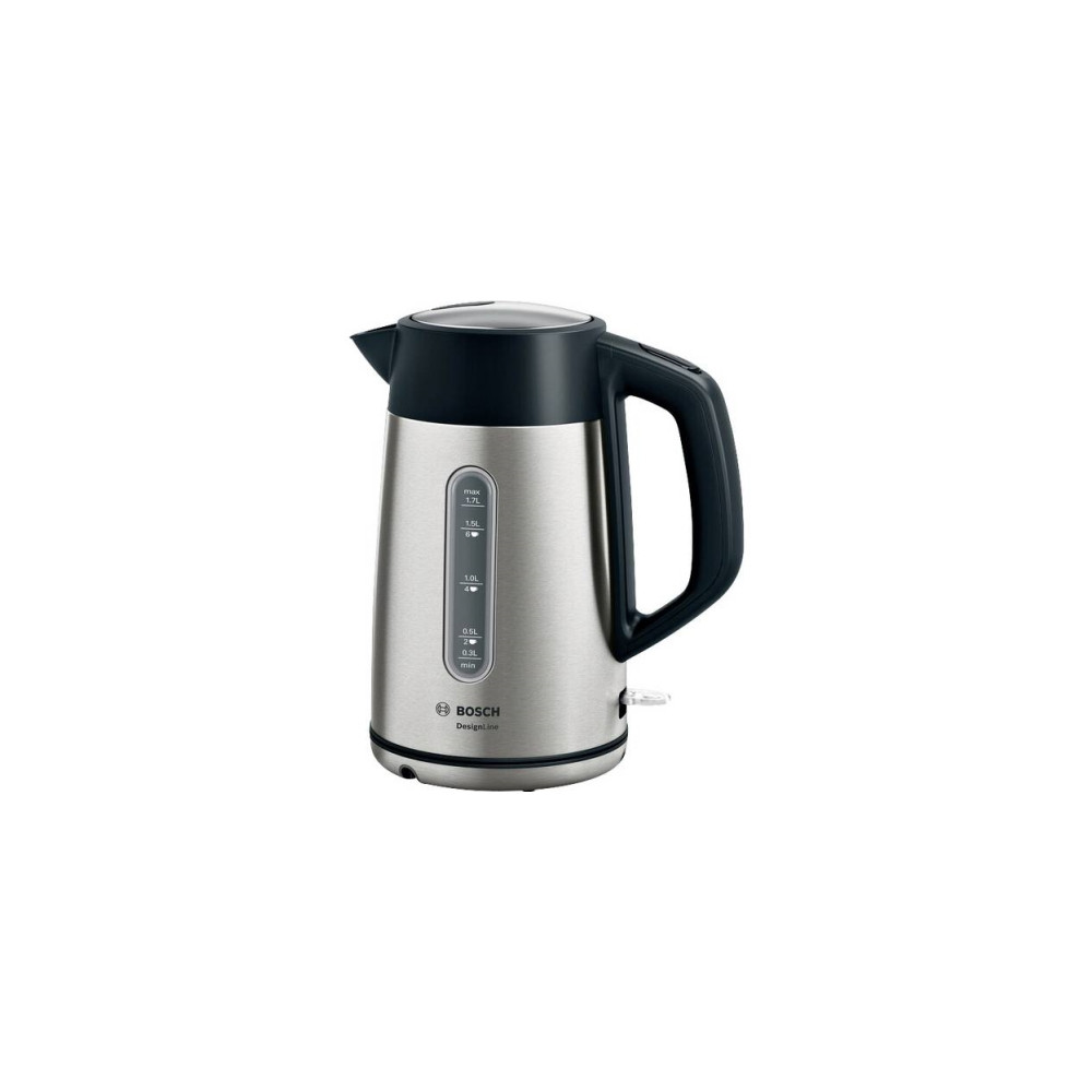 Produktbild för Bosch DesignLine TWK4P440 - vattenkokare - rostfritt stål/svart