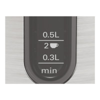 Produktbild för Bosch DesignLine TWK4P440 - vattenkokare - rostfritt stål/svart