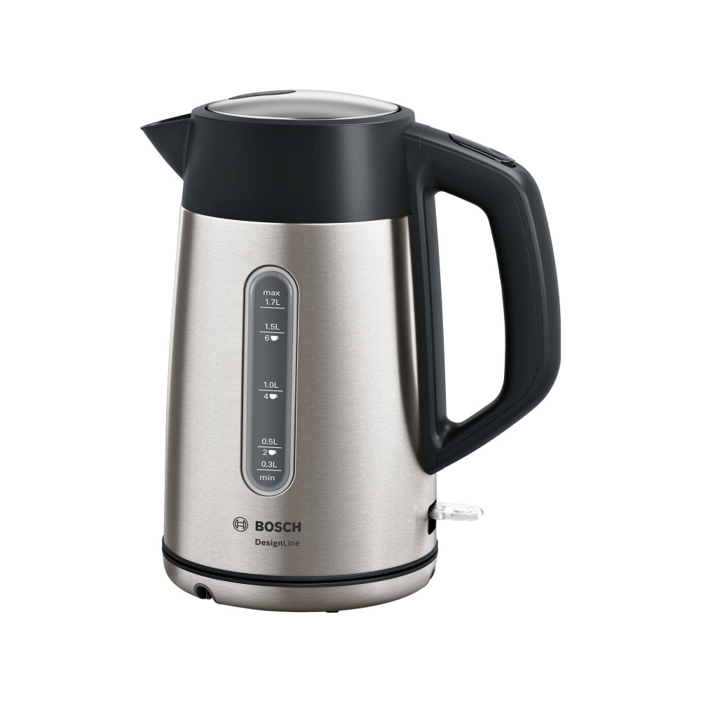 Produktbild för Bosch DesignLine TWK4P440 - vattenkokare - rostfritt stål/svart