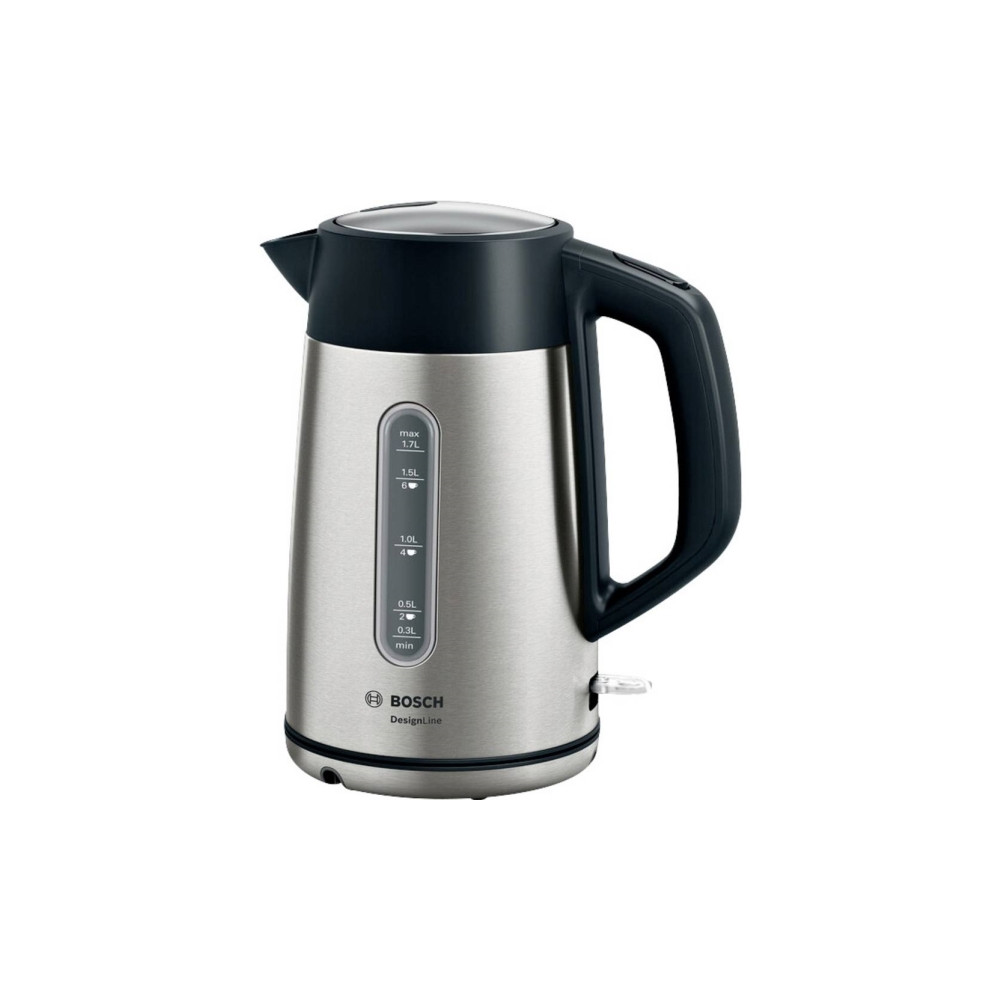 Produktbild för Bosch DesignLine TWK4P440 - vattenkokare - rostfritt stål/svart