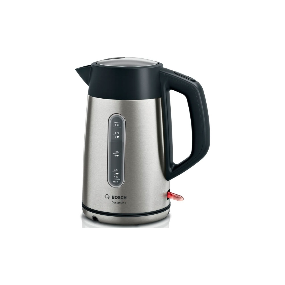 Produktbild för Bosch DesignLine TWK4P440 - vattenkokare - rostfritt stål/svart