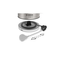 Produktbild för Bosch DesignLine TWK4P440 - vattenkokare - rostfritt stål/svart