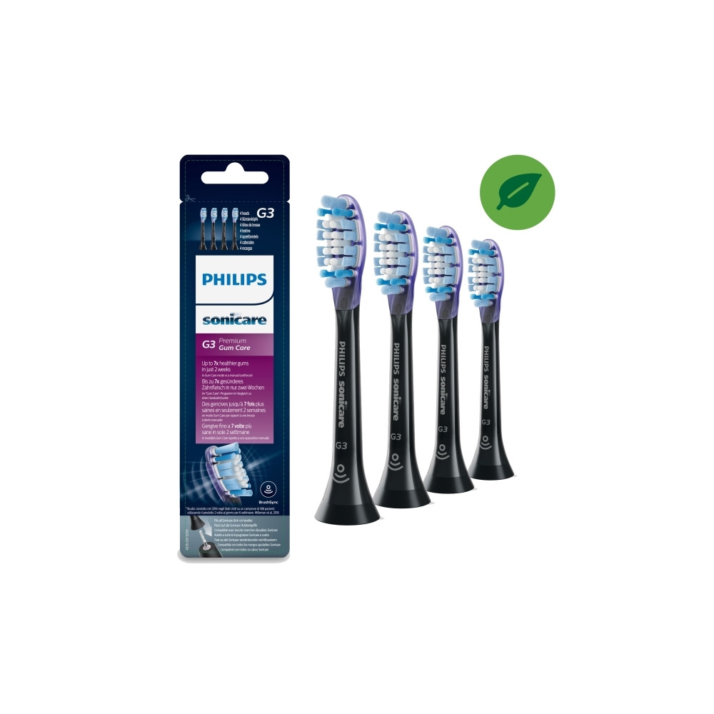 Produktbild för Philips Sonicare G3 Premium HX9054 Gum Care - extra tandborsthuvud - svart