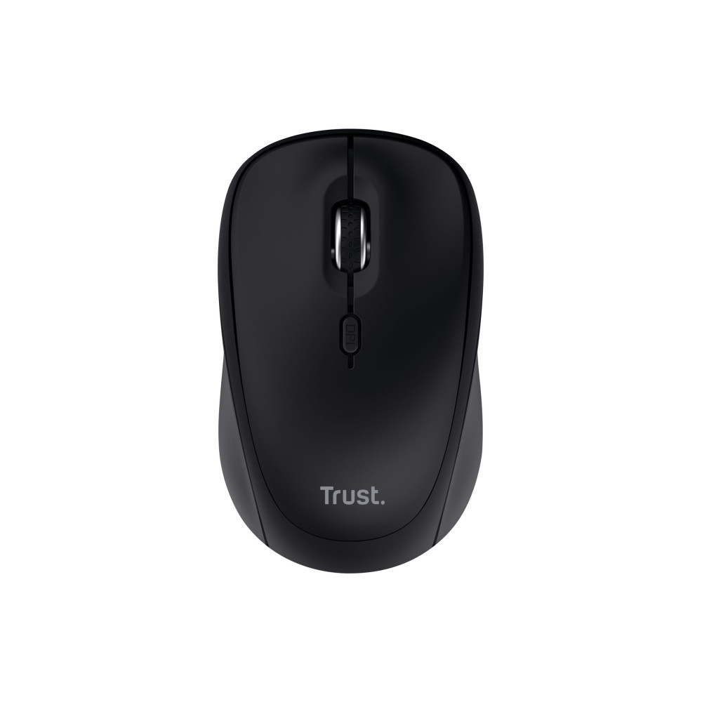 Produktbild för Trust Yvi+ - mus - kompakt, fleranvändarenhet - 2.4 GHz, Bluetooth 5.0 - svart