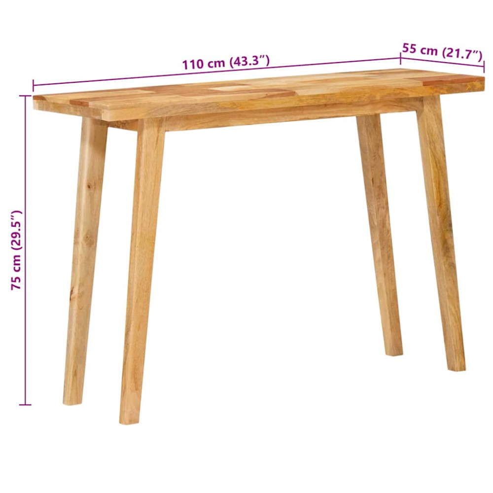 Produktbild för Matbord Naturfärg 100 x 35 x 75 cm Massivt mangoträ