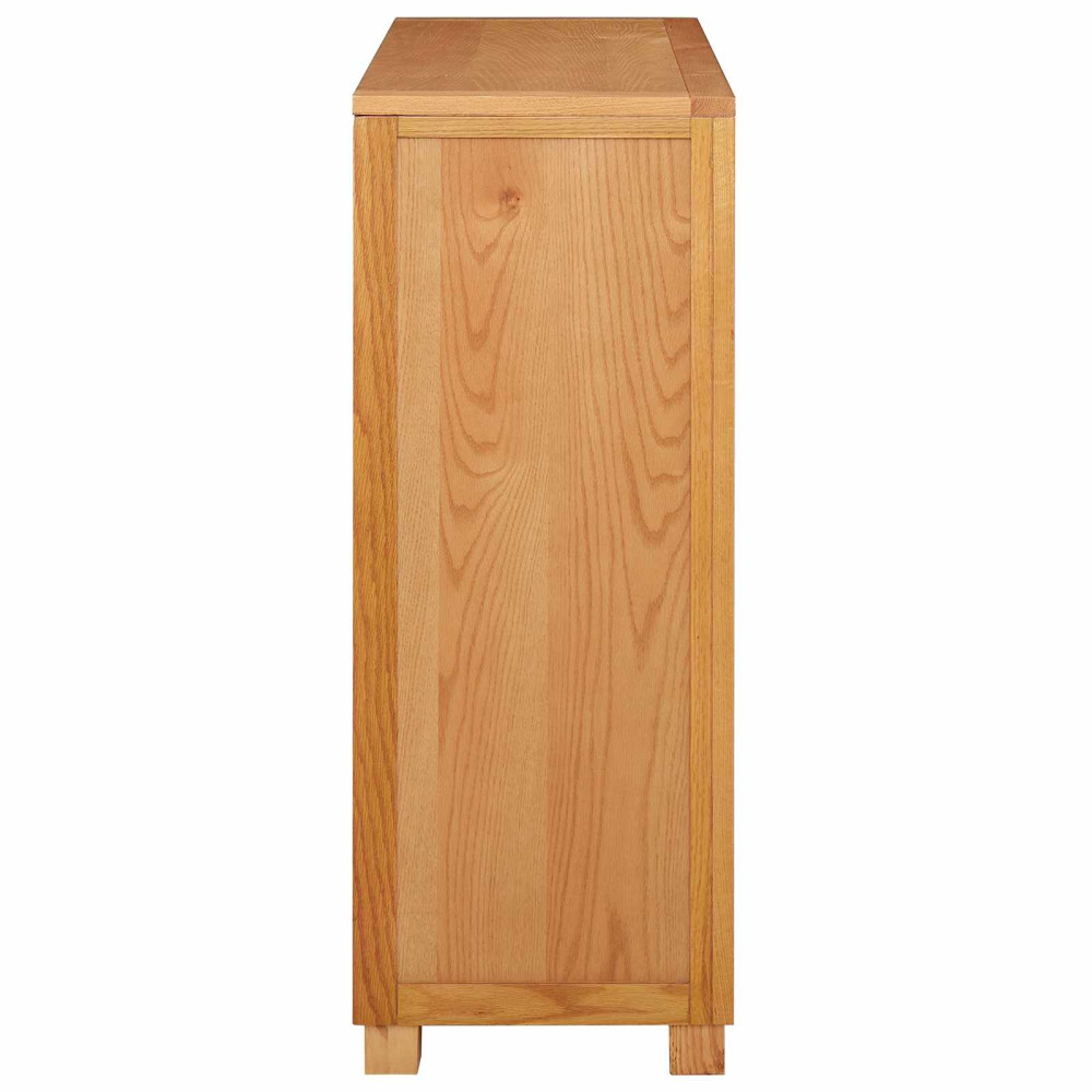 Produktbild för Skåp med hylla med lagring Brun 80 x 35 x 95 cm Massivt Ekträ