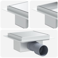 Produktbild för 2 i 1 Duschavlopp Silver 15 x 15 cm Rostfritt Stål 304