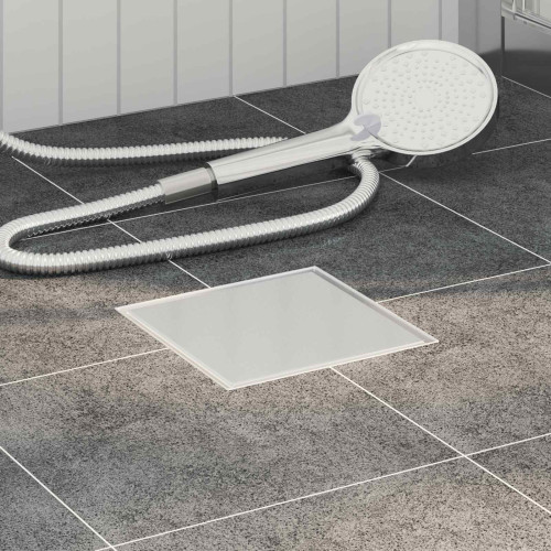 vidaXL 2 i 1 Duschavlopp Silver 20 x 20 cm Rostfritt Stål 304