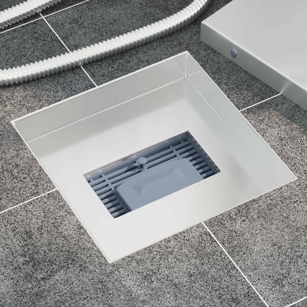 Produktbild för 2 i 1 Duschavlopp Silver 20 x 20 cm Rostfritt Stål 304