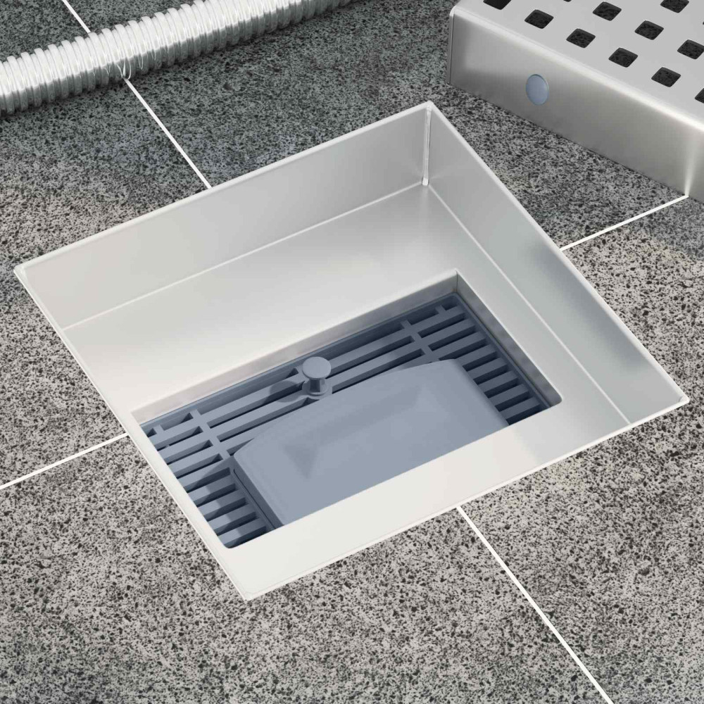 Produktbild för Prickig duschavlopp Silver 15 x 15 cm Rostfritt Stål 304