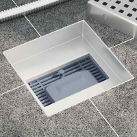 Produktbild för Prickig duschavlopp Silver 15 x 15 cm Rostfritt Stål 304