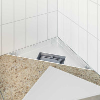 Produktbild för 2 i 1 Triangelduschavlopp Silver 32 x 32 x 7,5 cm