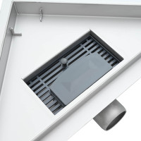 Produktbild för 2 i 1 Triangelduschavlopp Silver 32 x 32 x 7,5 cm