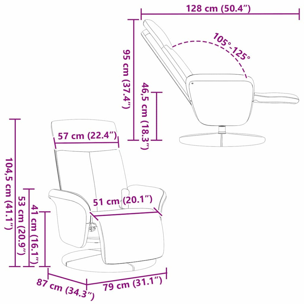Produktbild för Massagefåtölj Svart 79 x 87 x 104,5 cm tyg